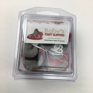 Comfy Feet Baby Boys Soft Soled First Slippers Red Gray Lace Up 0-9 Months